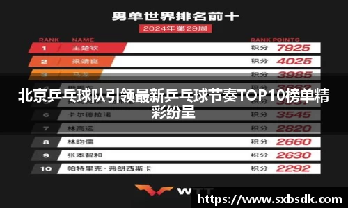 北京乒乓球队引领最新乒乓球节奏TOP10榜单精彩纷呈